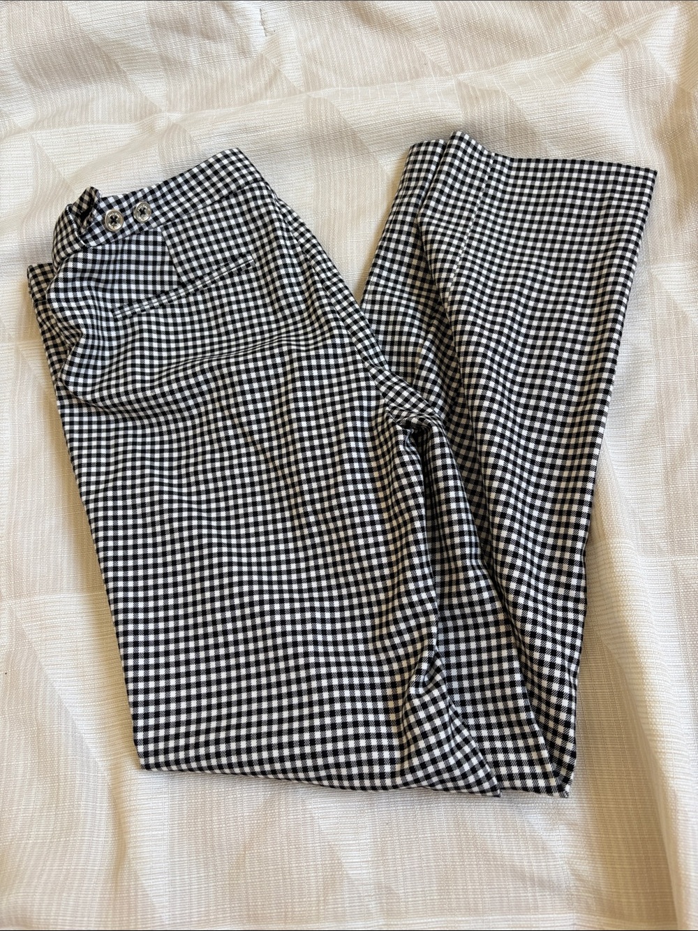 Calvin Klein Black & White Gingham Chino Pants
